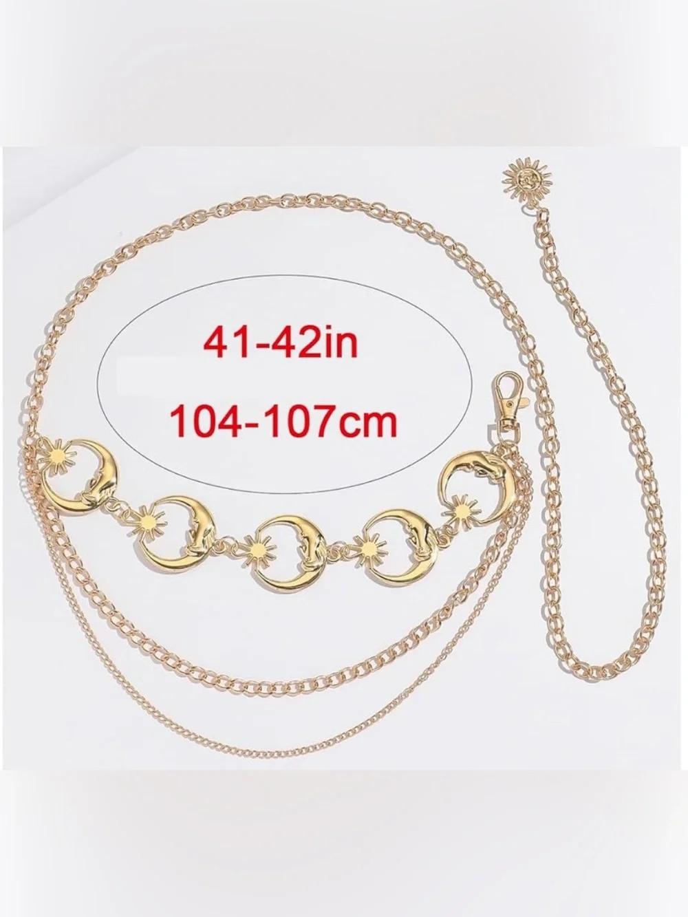 New! Vintage Celestial Moon & Star Chain Belt